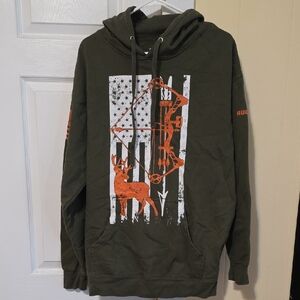 Olive Green Hunting Graphic Hoodie